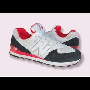 New Balance 574 Sneakers Shoes US Mens Size 11.5 White Black Red ML574NSB